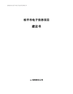桂平市电子信息项目建议书模板参考