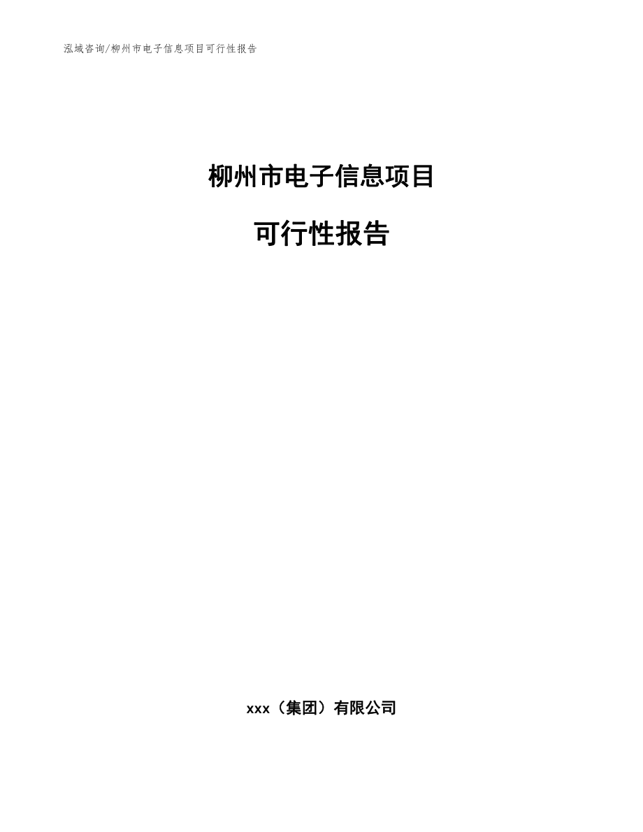 柳州市电子信息项目可行性报告_范文参考_第1页