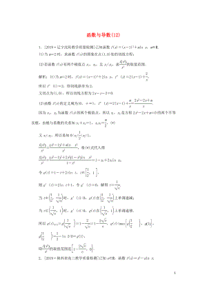 2020高考數(shù)學(xué)二輪復(fù)習(xí) 分層特訓(xùn)卷 主觀題專練 函數(shù)與導(dǎo)數(shù)（12） 文