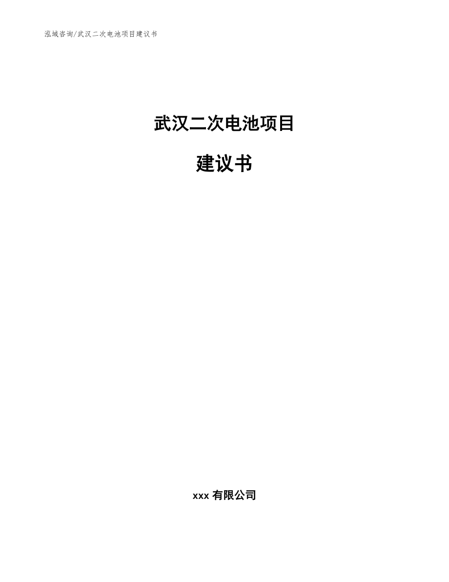 武汉二次电池项目建议书_第1页