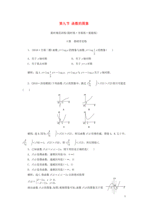 2020高考數(shù)學(xué)大一輪復(fù)習(xí) 第一章 集合與常用邏輯用語、函數(shù) 第九節(jié) 函數(shù)的圖象檢測 理 新人教A版