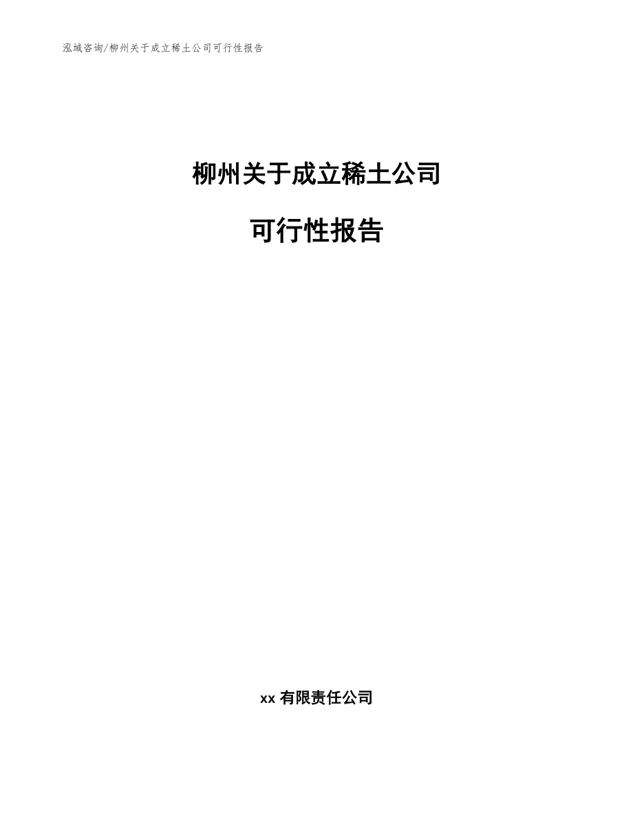 柳州关于成立稀土公司可行性报告【模板参考】_第1页