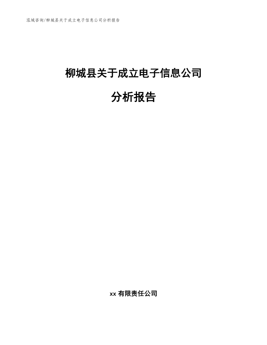 柳城县关于成立电子信息公司分析报告（模板范本）_第1页