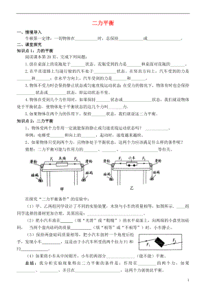 2021八年級(jí)物理下冊(cè) 8.2 二力平衡練習(xí)（新版）新人教版