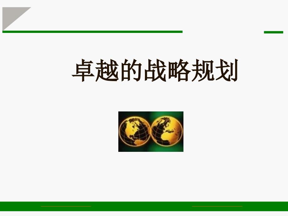 经典实用有价值企业管理培训课件卓越的战略规划制定、_第1页