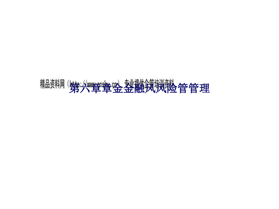 金融风险管理培训教程_第1页