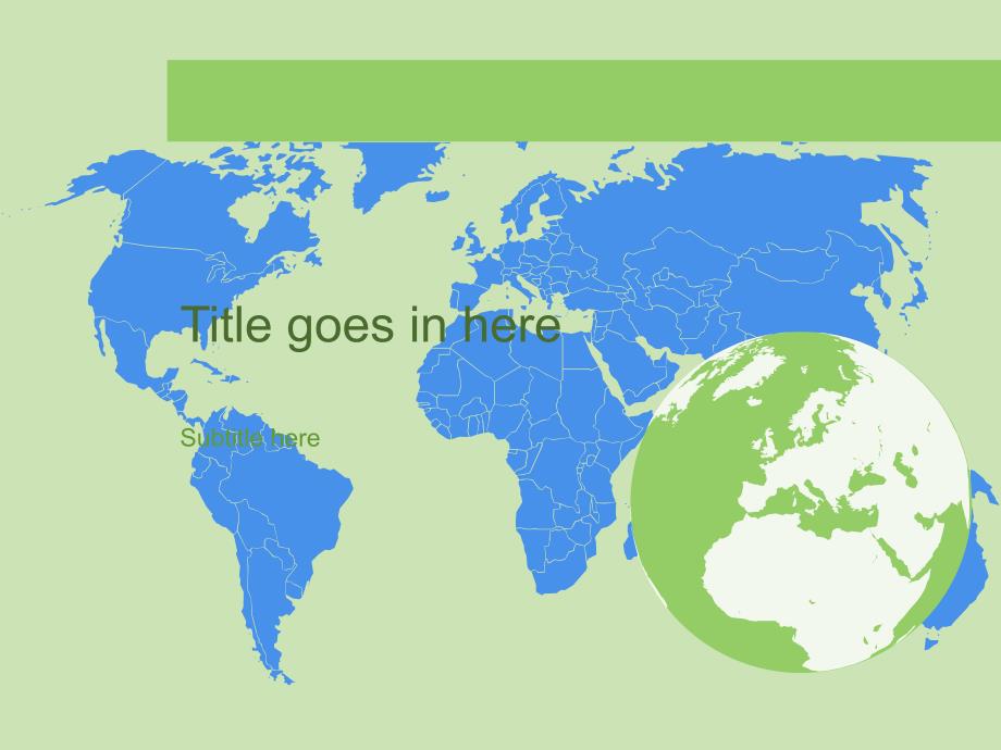 世界地图淡绿色地球主题_第1页