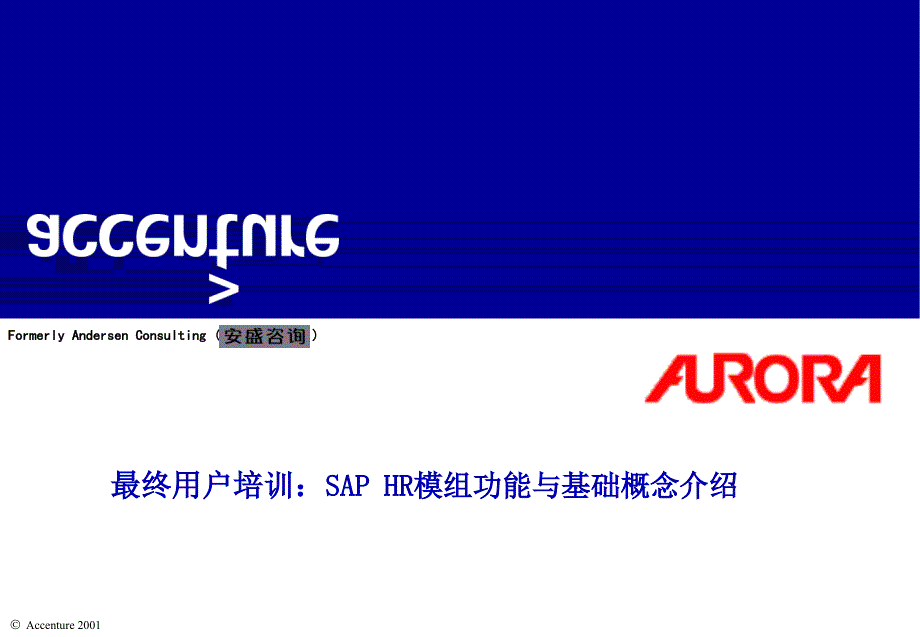 最终用户培训：SAP HR模组功能与基础概念介_第1页