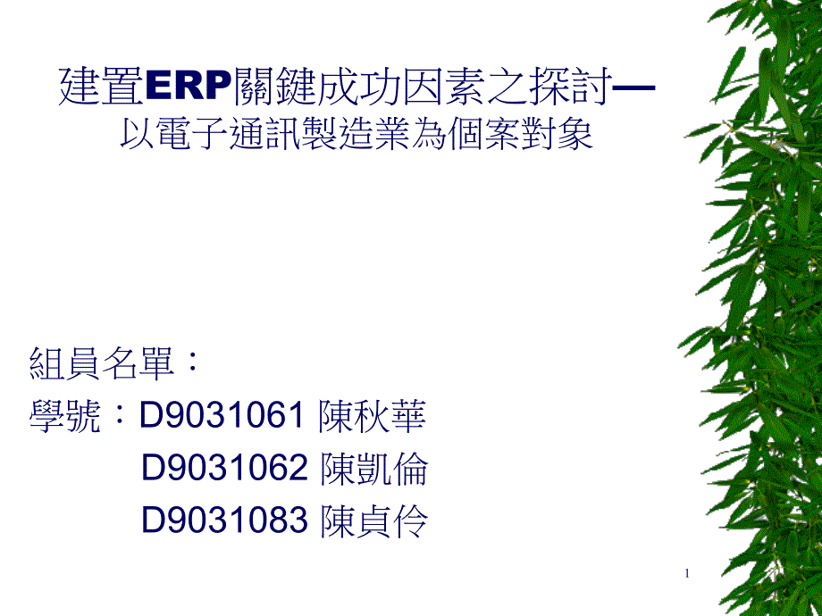 电子通讯制造业建置ERP成功因素之探讨_第1页