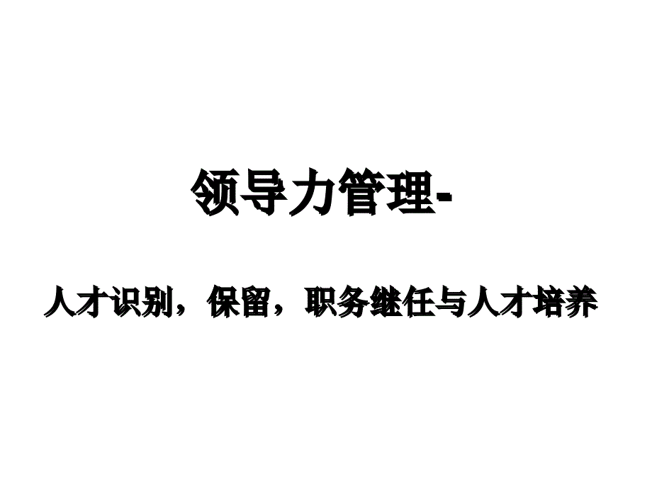 领导力管理-人才识别保留职务继任与人才培养(2)_第1页