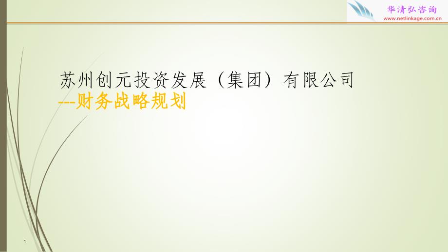 华清弘咨询公司财务战略规划_第1页