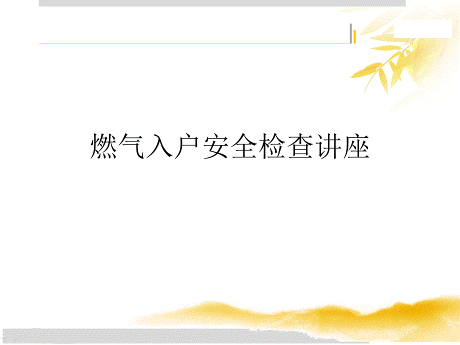 居民燃气入户安全检查培训_第1页