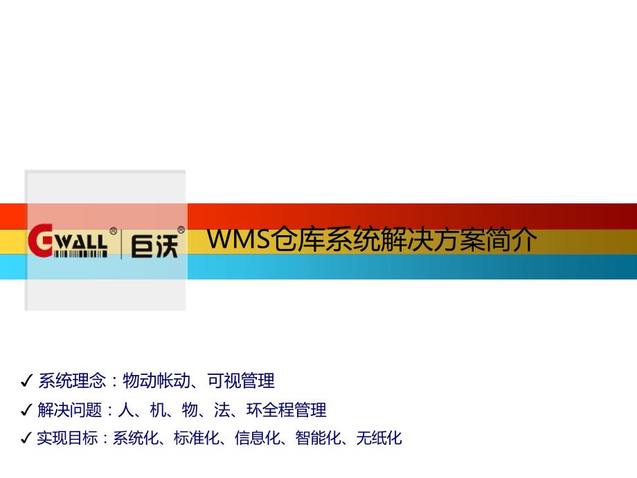 巨沃——电商WMS仓储解决方案PPT课件_第1页