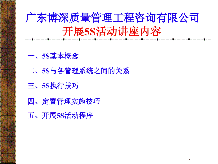 开展S活动培训讲座_第1页