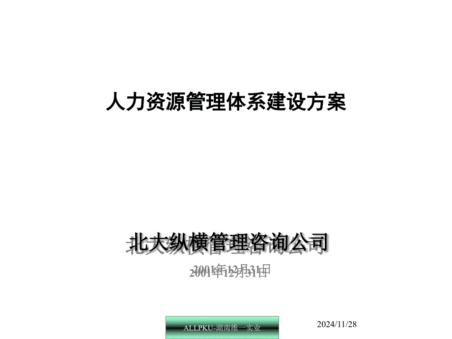 某公司人力资源管理体系建设方案培训_第1页