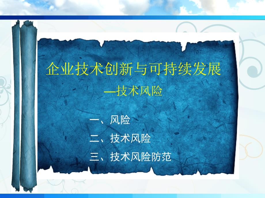 企业技术创新与可持续发展技术风险培训教材_第1页