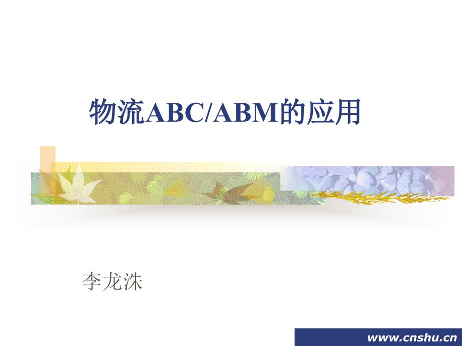 物流ABCABM的应用三_第1页