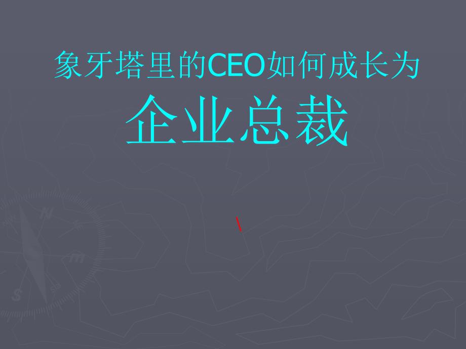 企业管理培训课件象牙塔里的CEO如何成长为企业总裁领_第1页