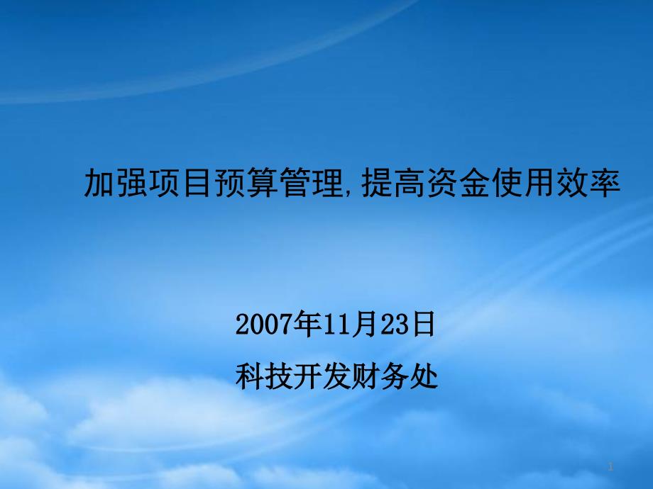 加強(qiáng)項(xiàng)目預(yù)算管理提高資金使用效率_第1頁