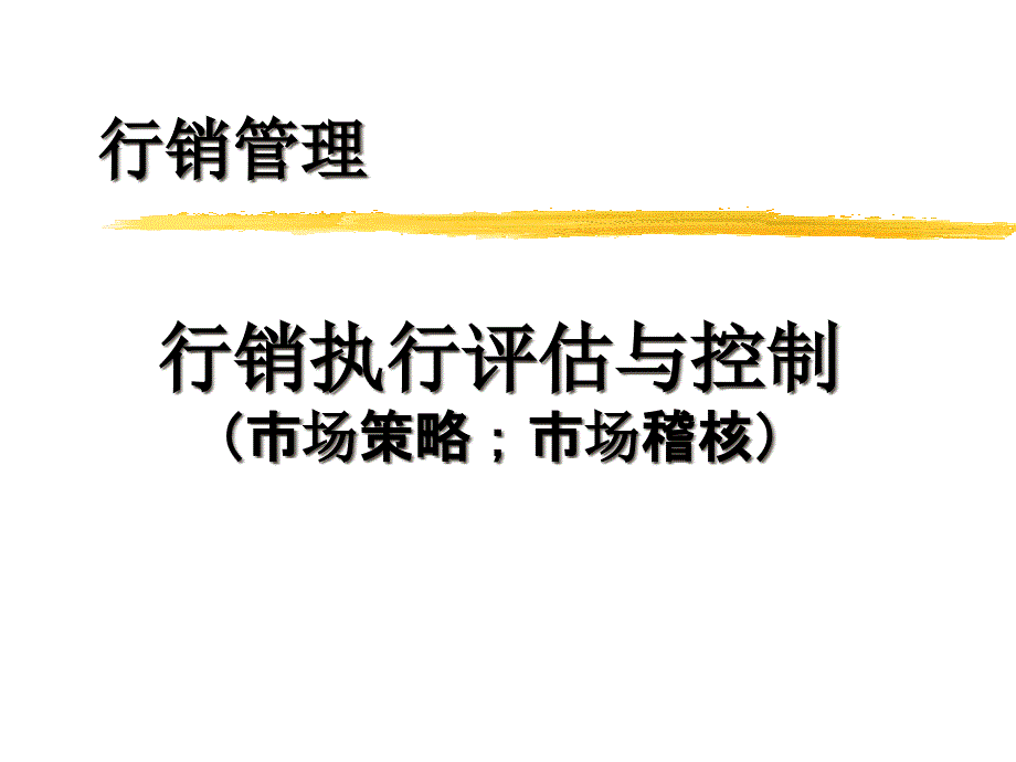 行销执行评估与控制知识讲解_第1页