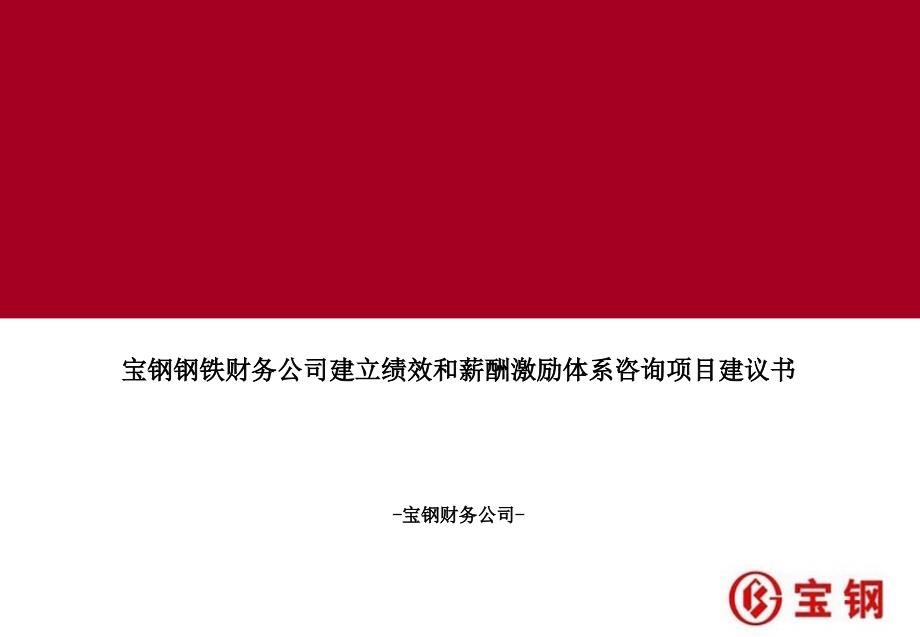 实例宝钢钢铁财务公司建立绩效和薪酬激励体系咨询项目建议书_第1页