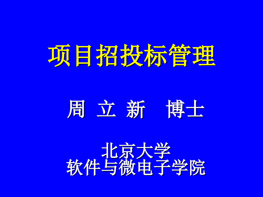 项目招投标管理软件项目管理概述_第1页