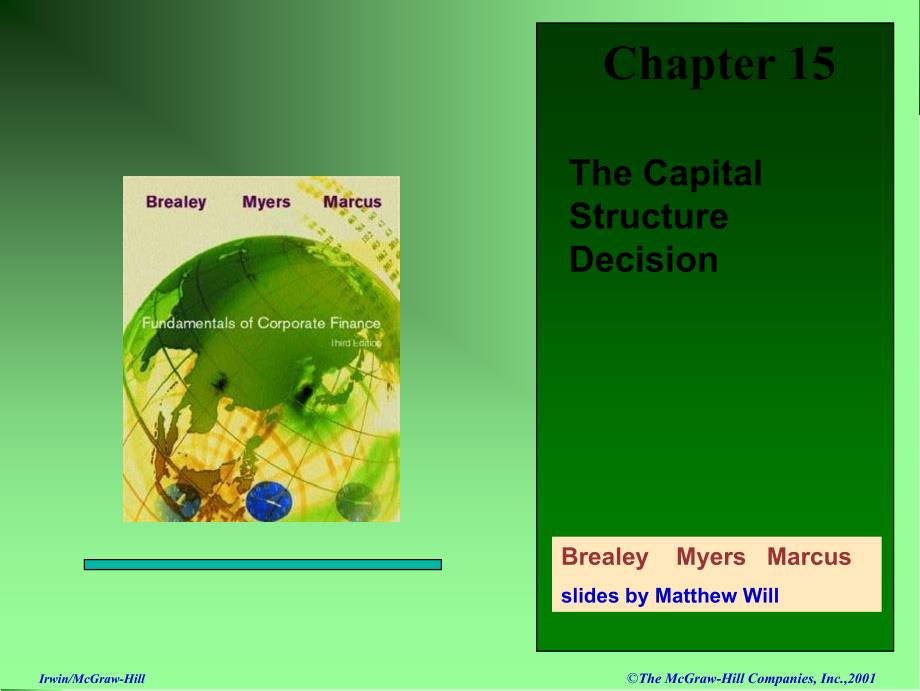 【精】lecture15TheCapitalStructureDecision_第1页