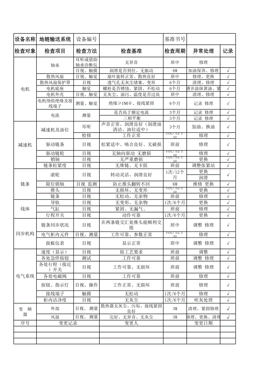 車體地鏈系統(tǒng)檢查基準(zhǔn)書_第1頁