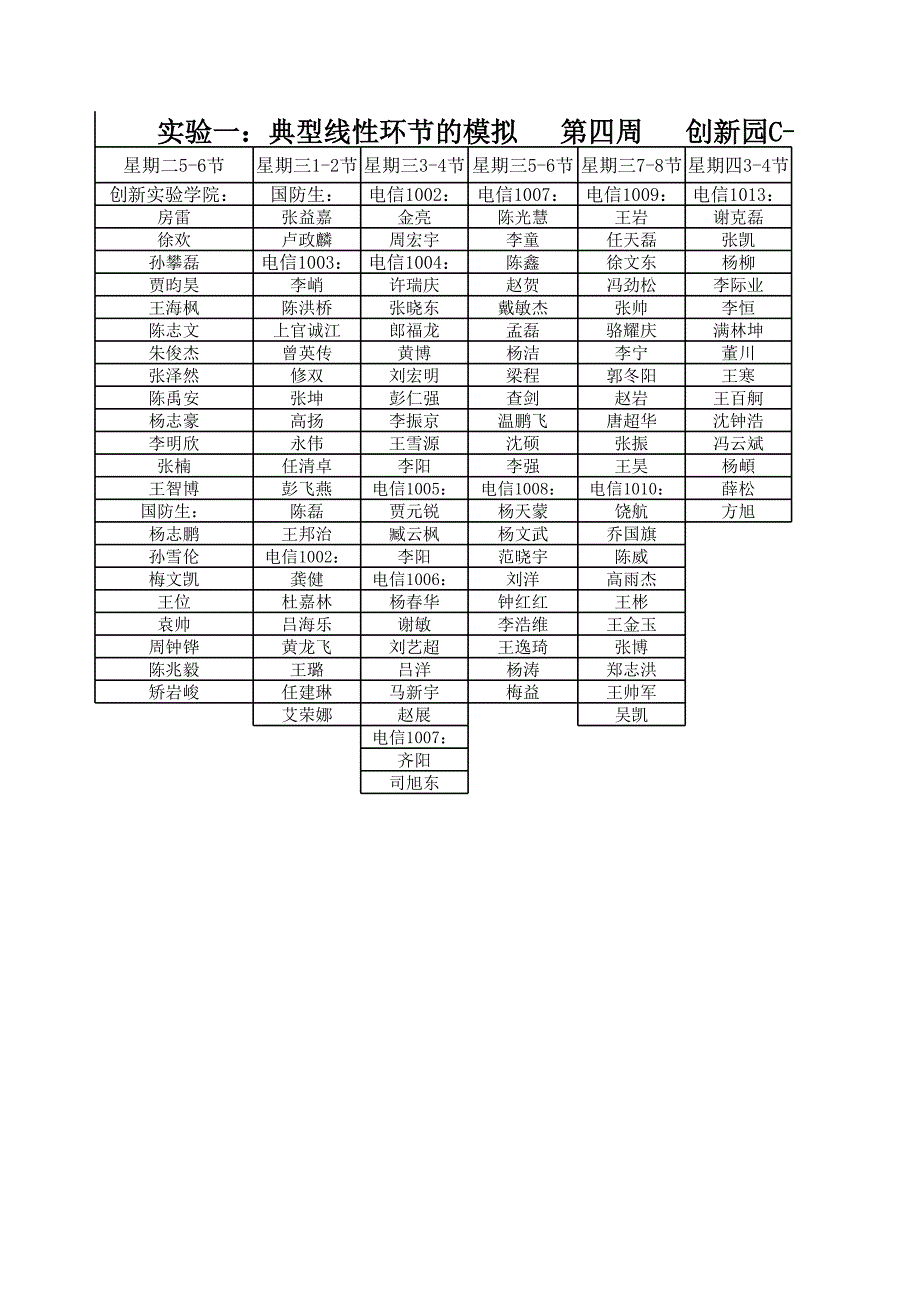 自動控制原理實驗時間安排(電氣)_第1頁