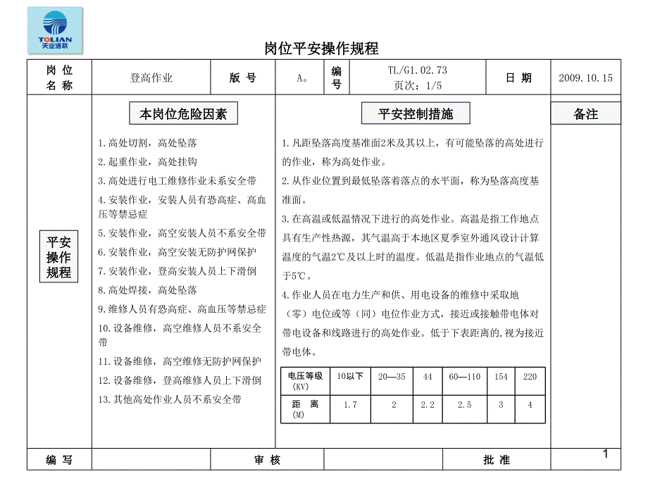 登高作业安全技术操作规程_第1页