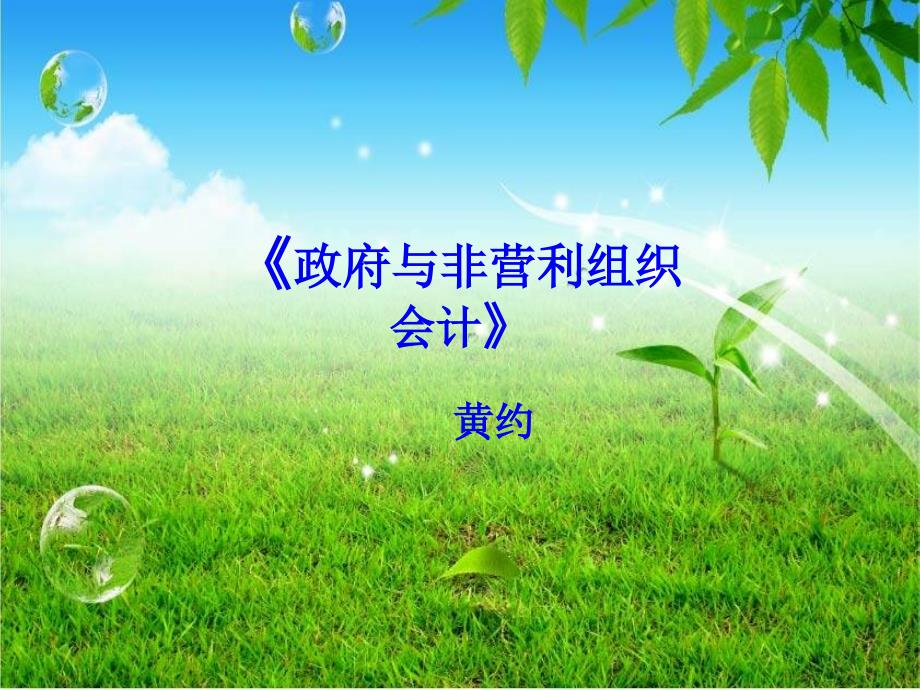 政府与非营利组织会计概述(PPT 248页)_第1页