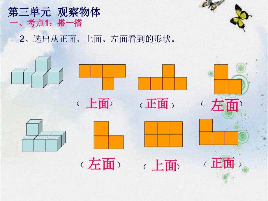 新北师大六年级上册观察物体复习课件_第1页