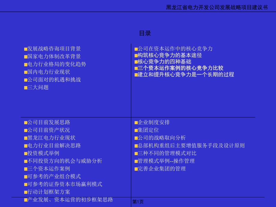 黑龙江电力公司发展战略咨询项目建议书_第1页