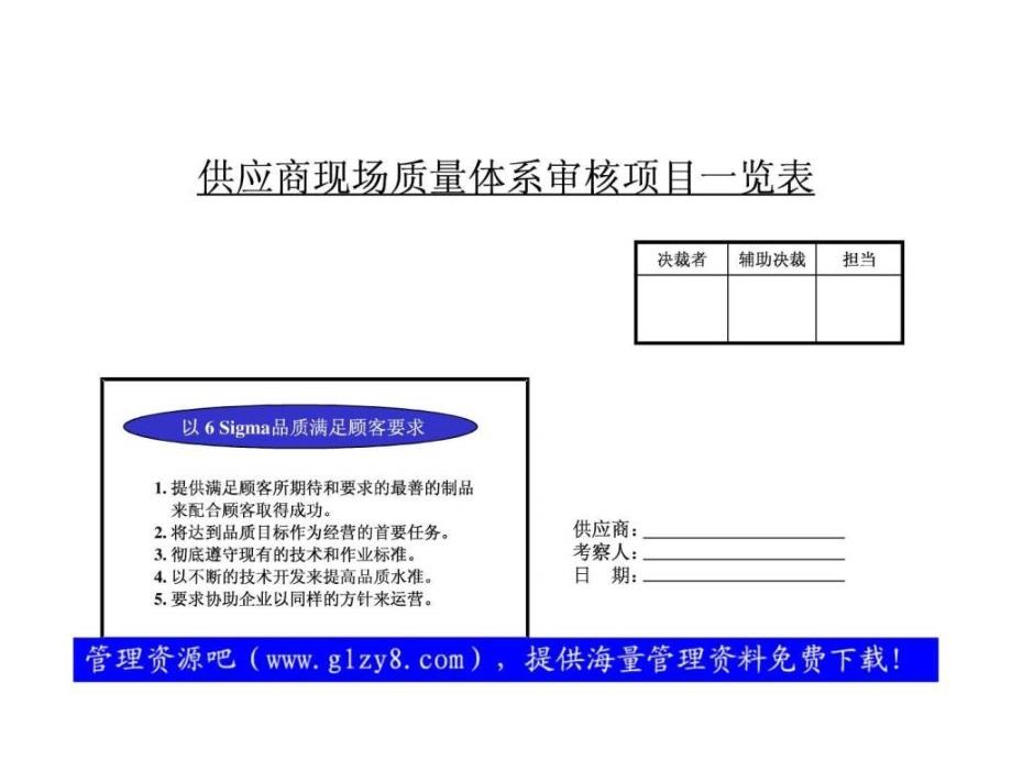 供應(yīng)商現(xiàn)場質(zhì)量體系審核項目_第1頁