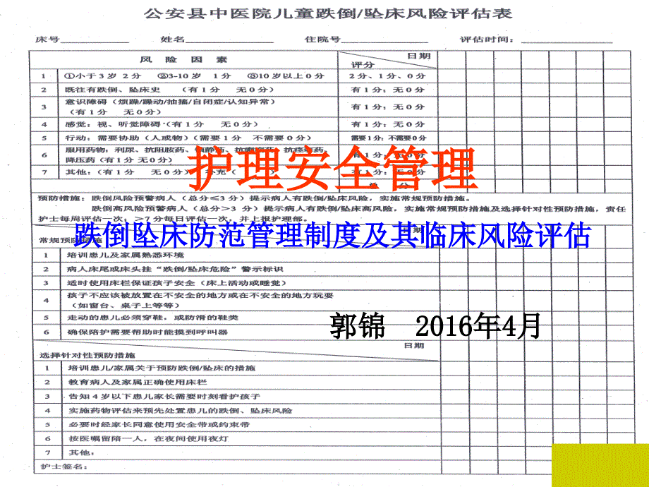 跌倒坠床的原因分析_第1页