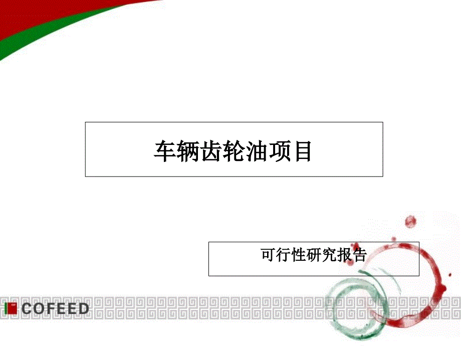 车辆齿轮油项目可行研究报告_第1页