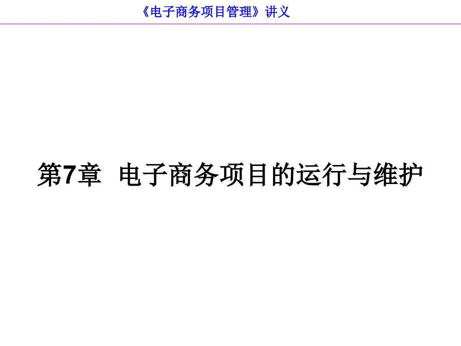 电子商务项目的运行与维护_第1页