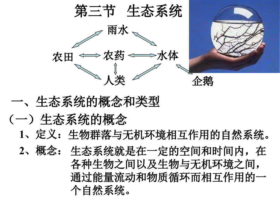 高一生物生态系统的概念和类型_第1页