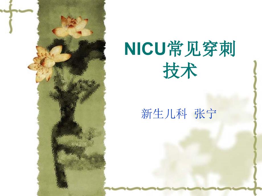 NICU常见穿刺技术讲义PPT课件_第1页