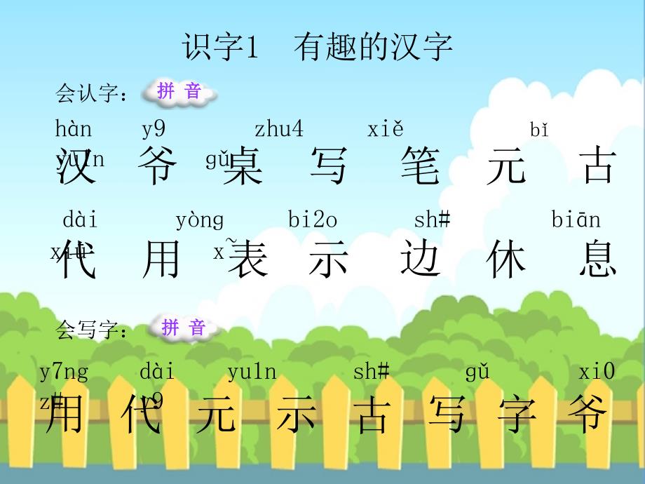 识字1有趣的汉字生字词学习_第1页