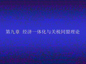 第九章 經(jīng)濟(jì)一體化與關(guān)稅同盟理論