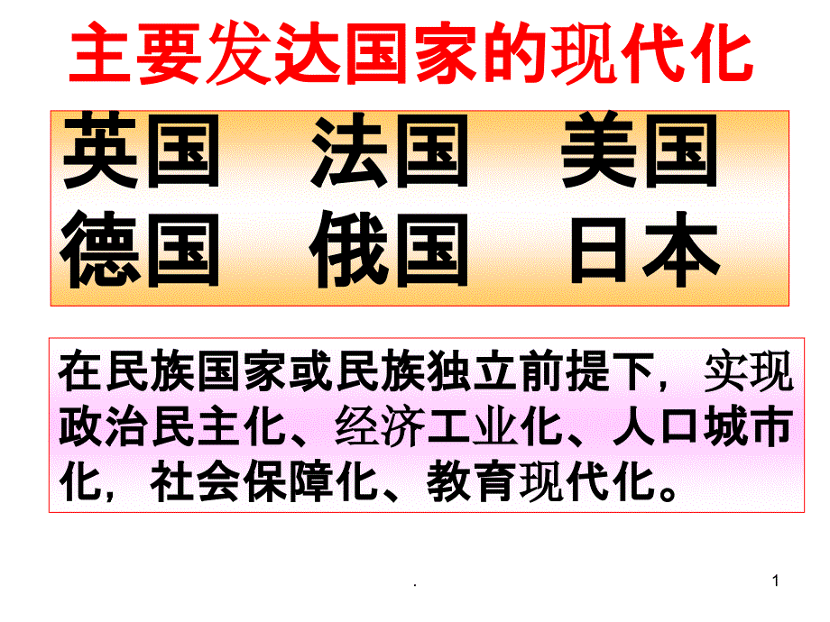 主要发达国家的现代化(精)PPT课件_第1页