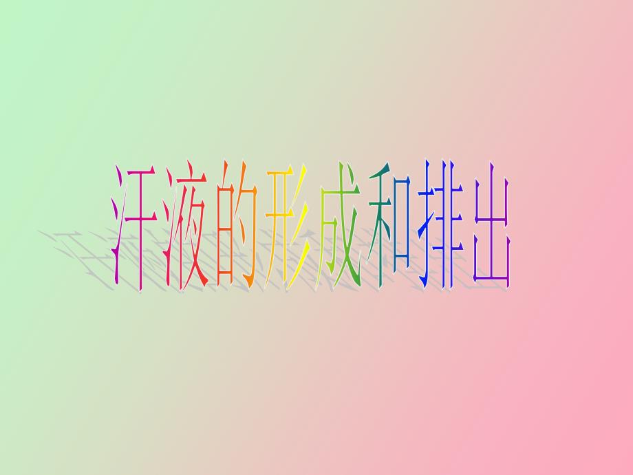 汗液的形成的排出.ppt_第1页