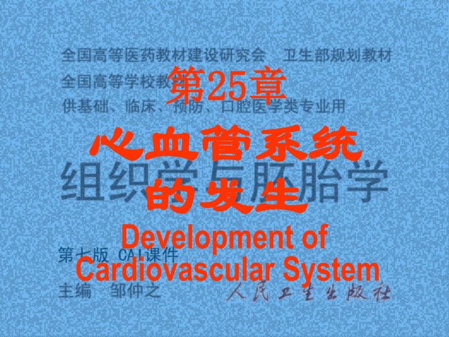 25心血管系统的发生-医科大学教学课件_第1页