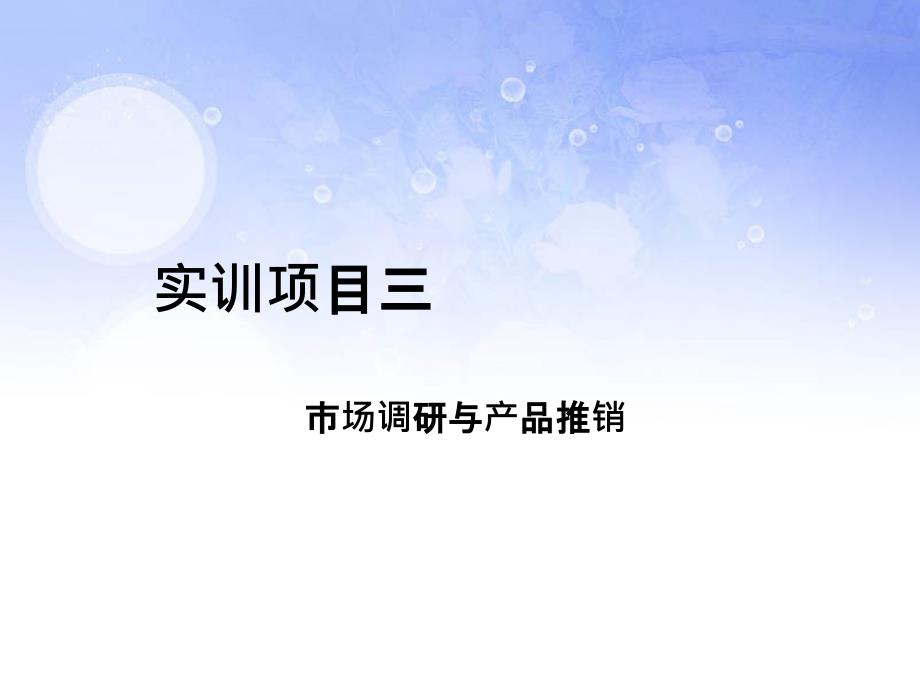 商务英语综合实训项目三-市场调研与产品推销课件_第1页