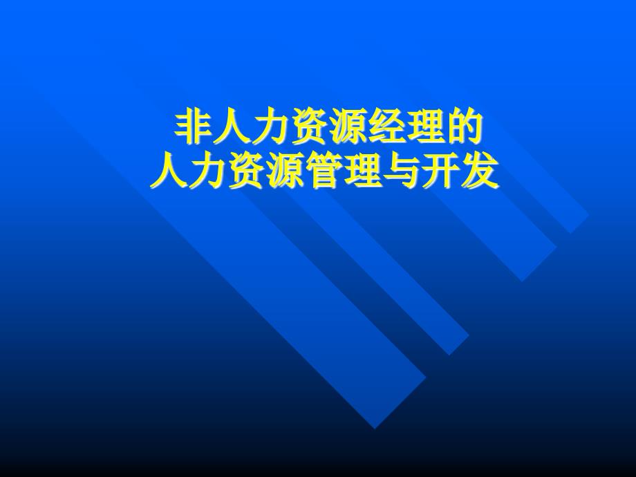 非人力资源管理的人力资源规划与开发_第1页