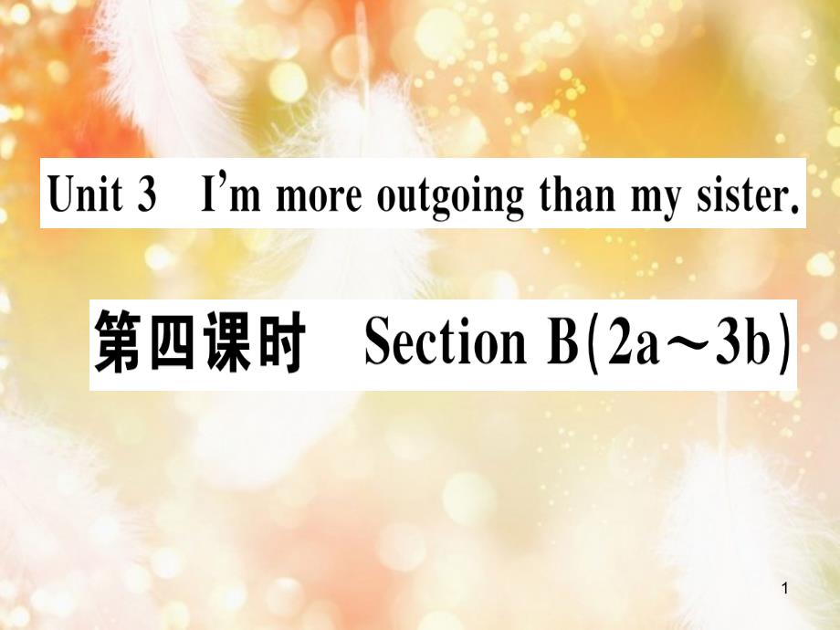 八年级英语上册 Unit 3 I’m more outgoing than my sister（第4课时）习题课件 （新版）人教新目标版_第1页