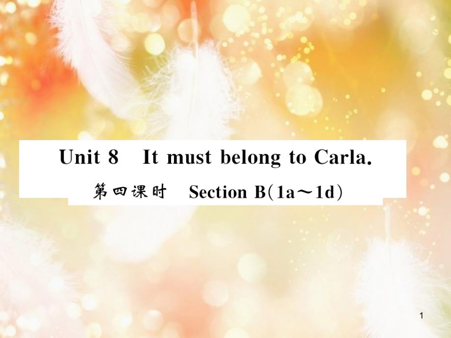 九年级英语全册 Unit 8 It must belong to Carla（第4课时）习题课件 （新版）人教新目标版_第1页