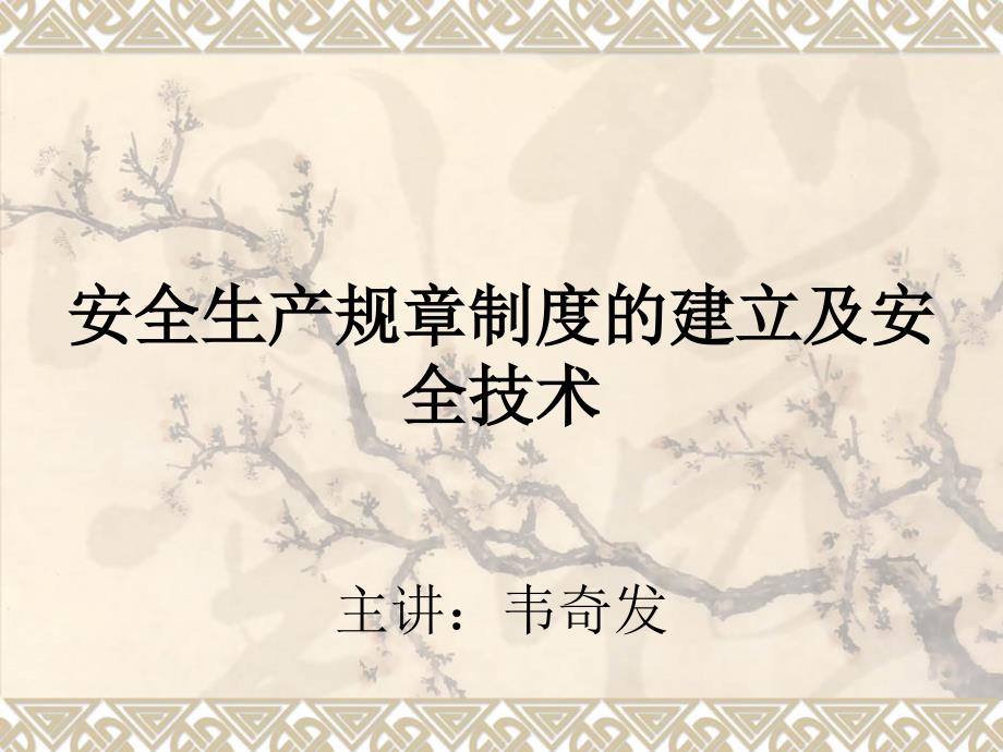 安全生产规章制度的建立及安全技术_第1页