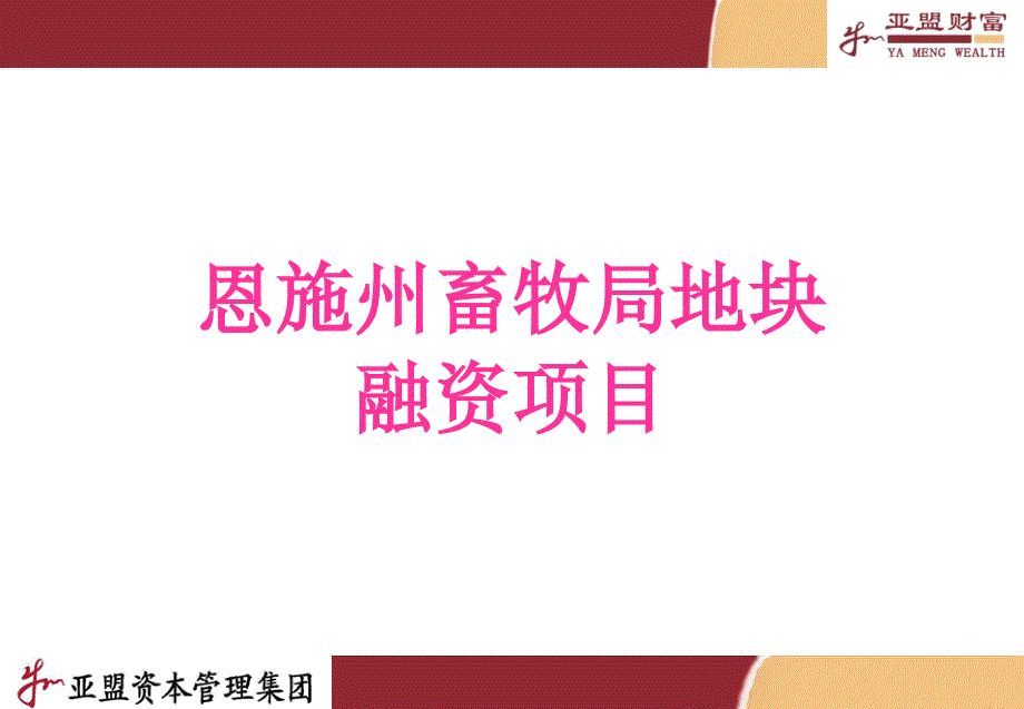 恩施州畜牧局地块融资项目_第1页